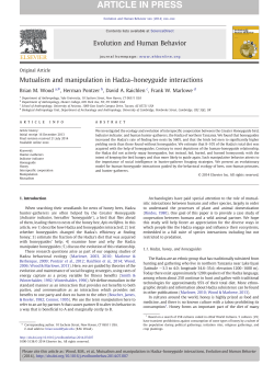 Mutualism and manipulation in Hadza