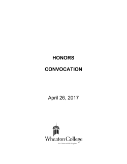2017 Wheaton College Honors Convocation See the list of our most