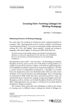 Crossing Over: Forming Linkages for Writing Pedagogy
