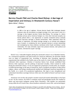 Bernice Pauahi Pākī and Charles Reed Bishop: A Marriage of