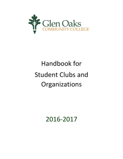 Handbook for Student Clubs and Organizations 2016-2017