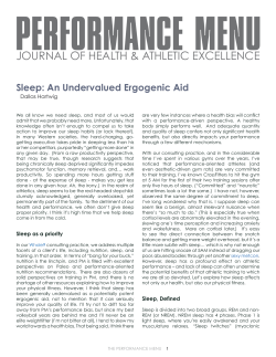 Sleep: An Undervalued Ergogenic Aid