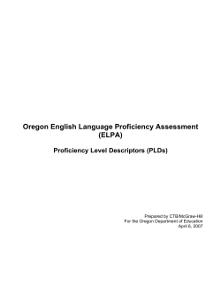 Oregon English Language Proficiency Assessment (ELPA)