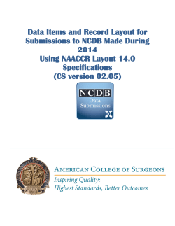 NAACCR Layout 14.0 for use in 2014 submissions to NCDB and