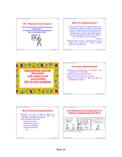Page &lsaquo;#&rsaquo; Requirements describe Requirements describe the system