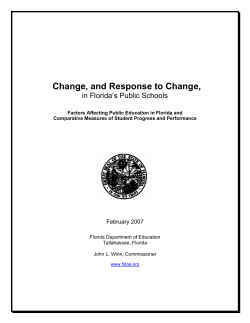 Change and Response to Change in Florida`s Public Schools