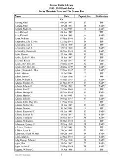 Denver Public Library 1945 - 1949 Death Index Rocky Mountain
