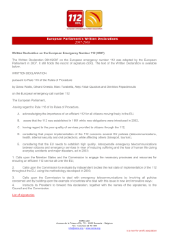 European Parliament`s Written Declarations Written Declaration on