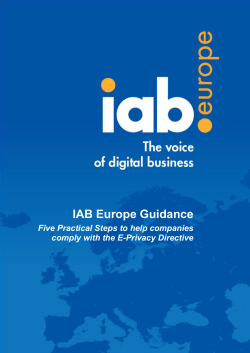 IAB Europe Guidance: Five Practical Steps to help companies