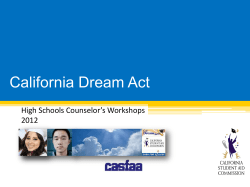 2012 DREAM Act Update - San Diego Unified School District