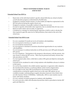 Extended School Year (ESY) is: