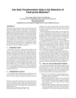 Can Data Transformation Help in the Detection of Fault