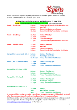 2016 Artistic Gym Programme