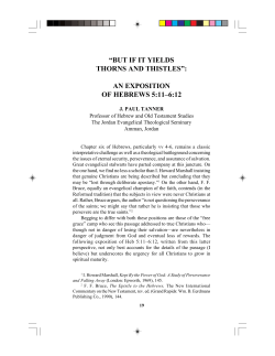 "But if it Yields Thorns and Thistles:" An Exposition of Hebrews 5:11