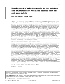 Development of selective media for the isolation and enumeration of