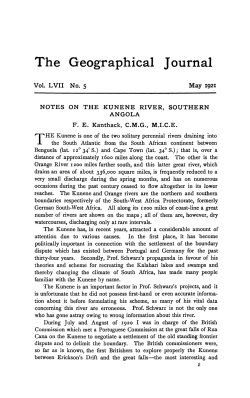 Notes on the Kunene River