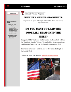 Do you Want to Lead the Football Team onto the Field?