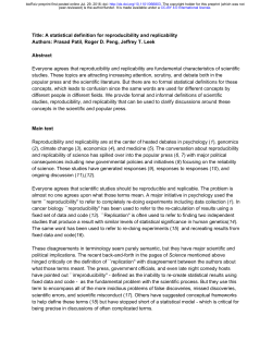 A statistical definition for reproducibility and replicability