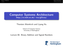 Binary Addition and Signed Numbers