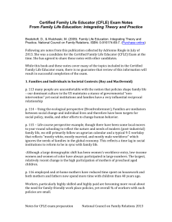Certified Family Life Educator (CFLE) Exam Notes From Family Life