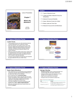Outline 7.1 Types of Attractive Forces 7.1 Types of Attractive Forces