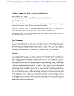 Limits to adaptation along environmental