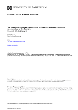 The changing state-market condominium in East Asia - UvA-DARE