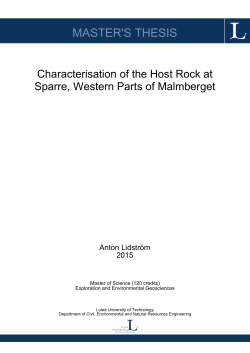 Karakt&auml;risering av sidobergarter vid Sparre, V&auml;stra f&auml;ltet i Malmberget