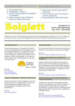 Solgløtt 2008 nr 1 - Norsk solenergiforening