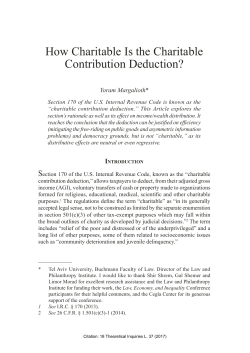 How Charitable Is the Charitable Contribution Deduction?