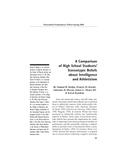 A Comparison of High School Students` Stereotypic Beliefs about