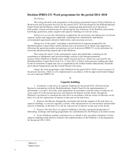 Decision IPBES-2/5: Work programme for the period 2014&ndash;2018