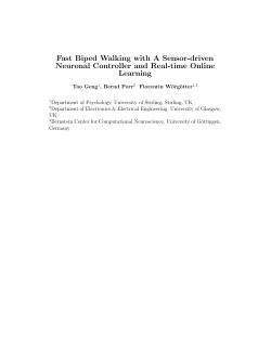 Fast Biped Walking with A Sensor-driven Neuronal