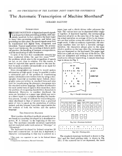 The Automatic Transcription of Machine