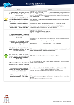 Reacting Substances