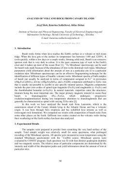 ANALYSIS OF VOLCANO ROCK FROM CANARY ISLANDS Jozef
