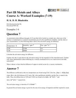 Part IB Metals and Alloys Course A: Worked Examples (7