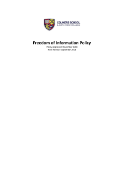 FOI Policy - Colmers School