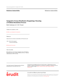 Integrative Versus Distributive Bargaining: Choosing