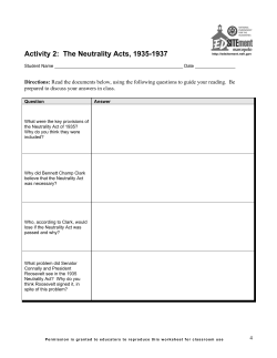 Activity 2: The Neutrality Acts, 1935-1937