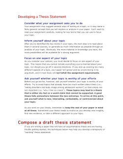 Developing a Thesis Statement