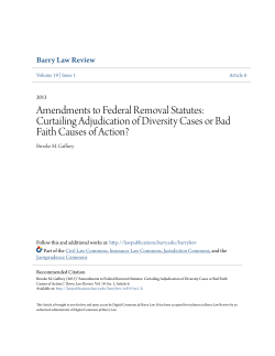 Amendments to Federal Removal Statutes: Curtailing Adjudication