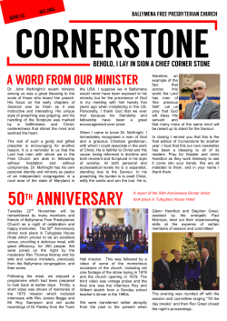 A report of the 50th Anniversary Dinner which took place in