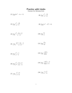 Limits Wksht - Dartmouth Math Home