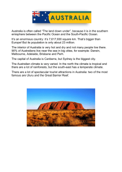 Australia is often called &ldquo;The land down under&rdquo;, because it is in the