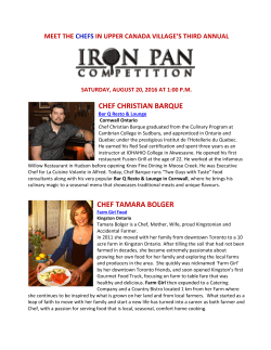 CHEF CHRISTIAN BARQUE CHEF TAMARA BOLGER