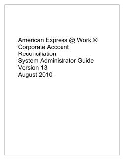 American Express @ Work &reg; Corporate Account