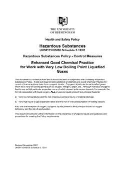 good practice for work with very low boiling point liquified gases