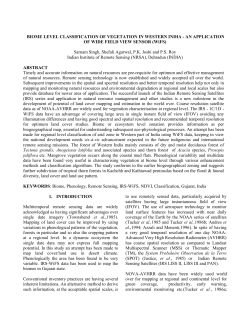 Biome Level Classification of Vegetation in Western India