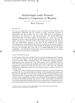 Archaeologist under Pressure: Neutral or Cooperative in Wartime